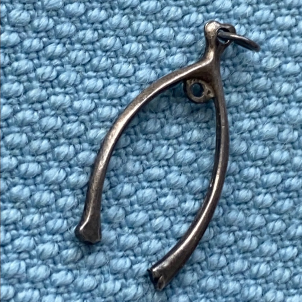 Vintage sterling silver Wishbone good luck charm